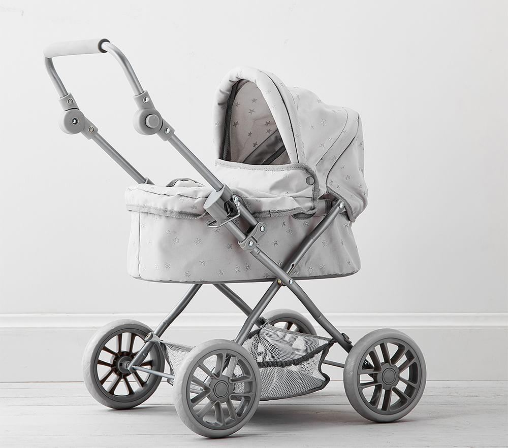 Grey Stars Doll Pram Stroller